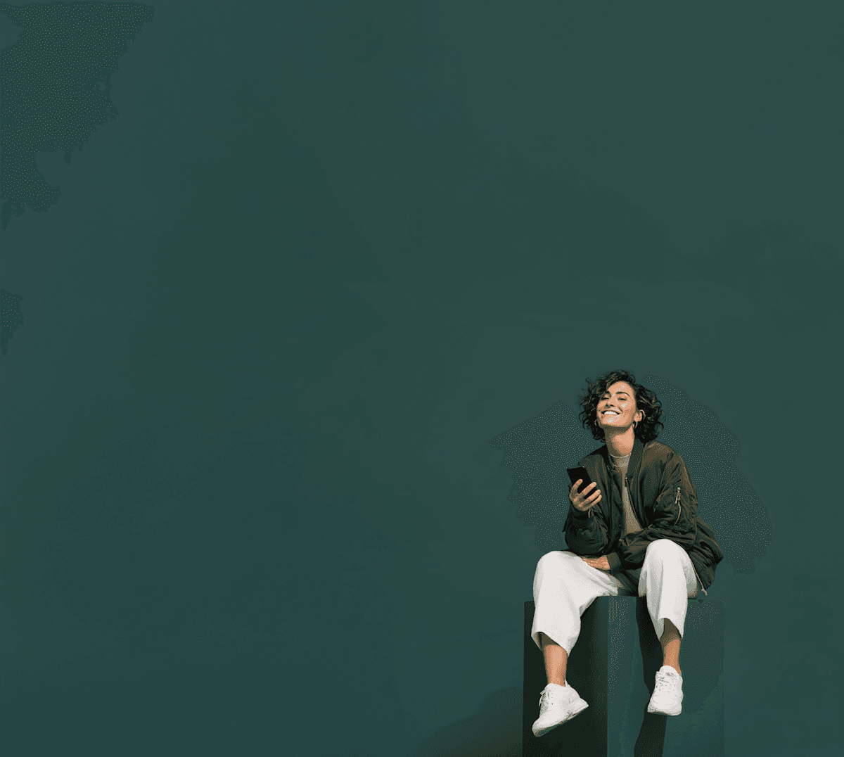Person on Green Block