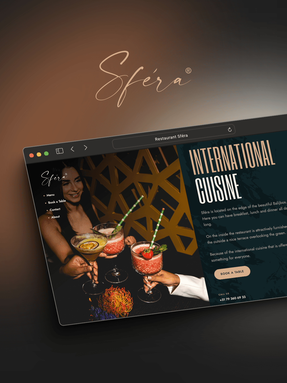 A person with dark hair and tattoos poses dramatically against a vivid red background, creating a striking visual contrast.