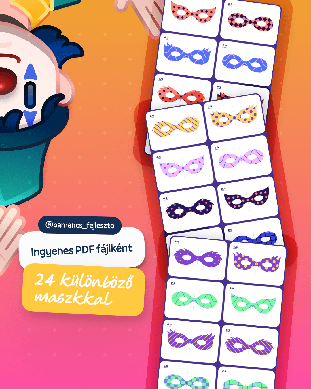 farsangi álarcos játék