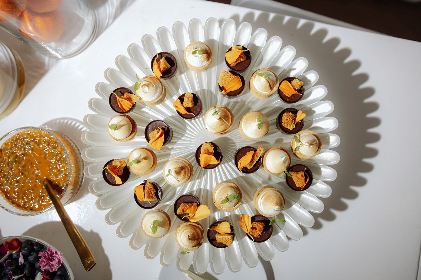Dessert Petit Fours on a wedding dessert table