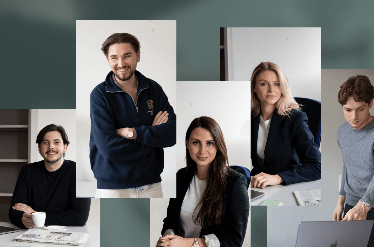 Three people sitting on a couch in a room looking at mobile devices