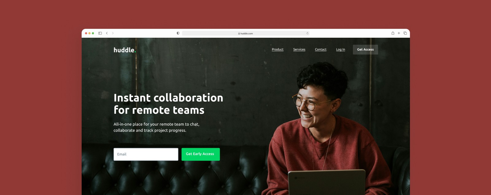 Tela principal do Huddle no navegador