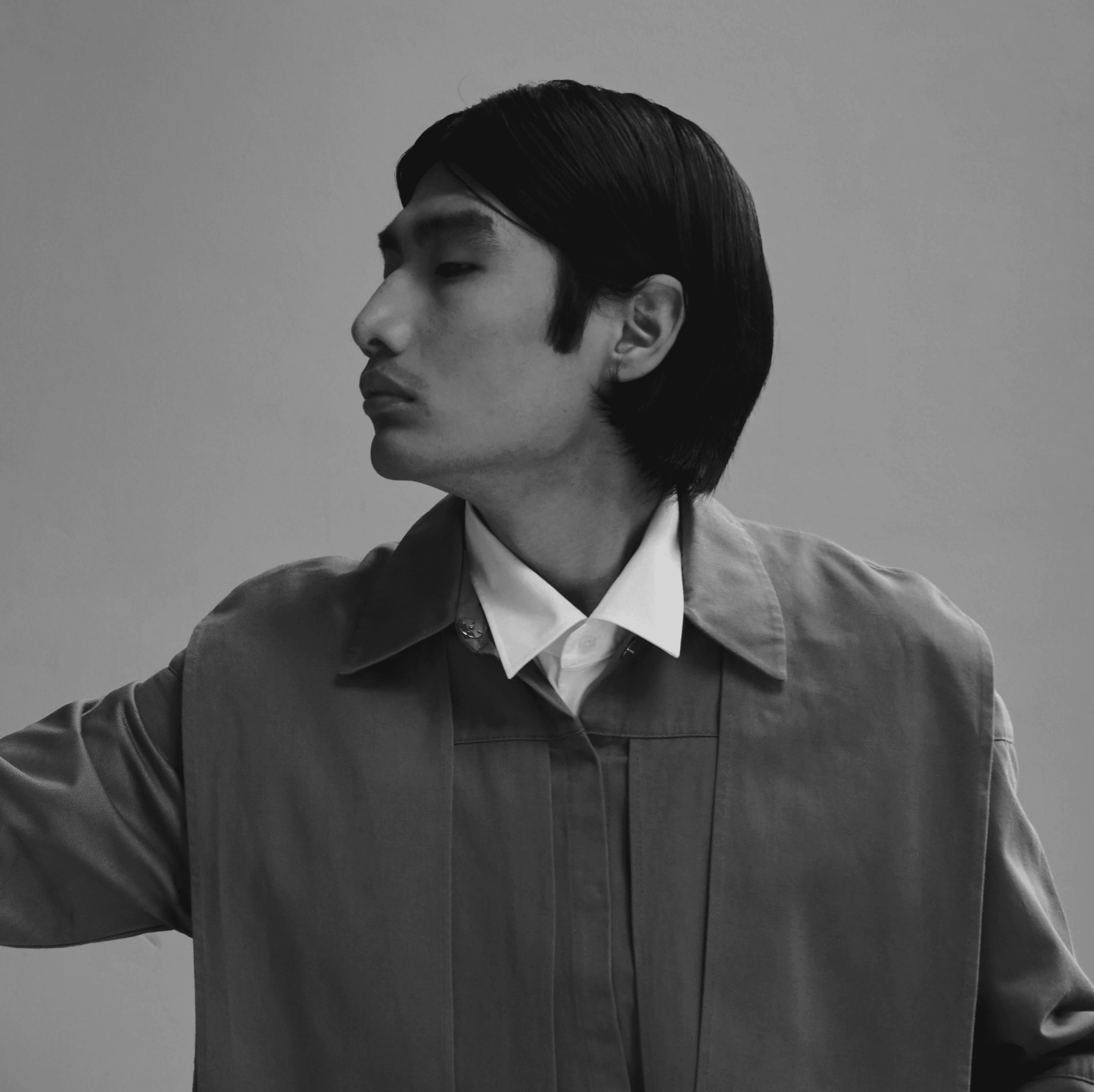 Black and white portrait of a man