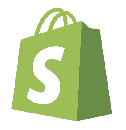 Logo Shopify, plateforme utilisée par notre agence