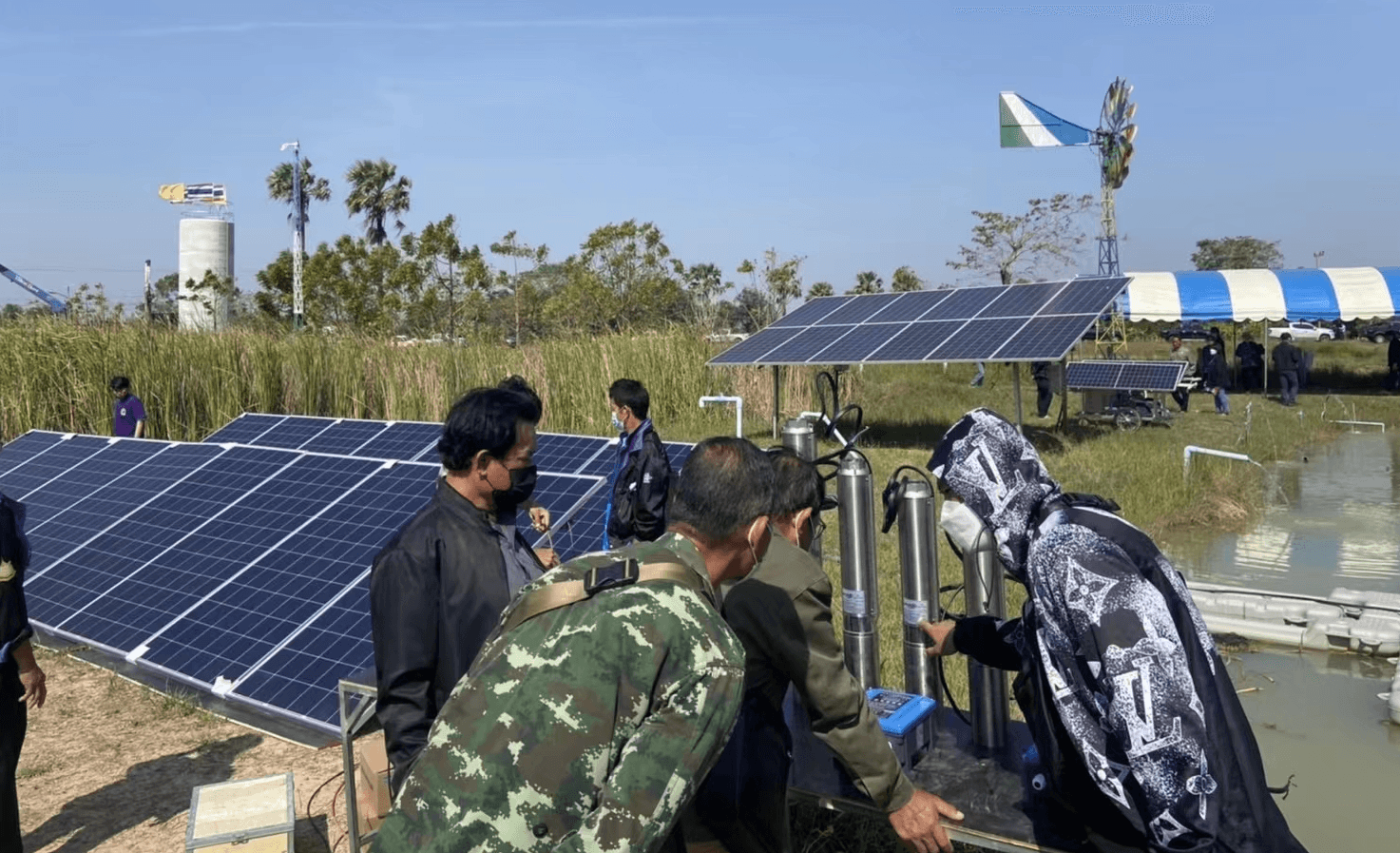 install the solar water pump
