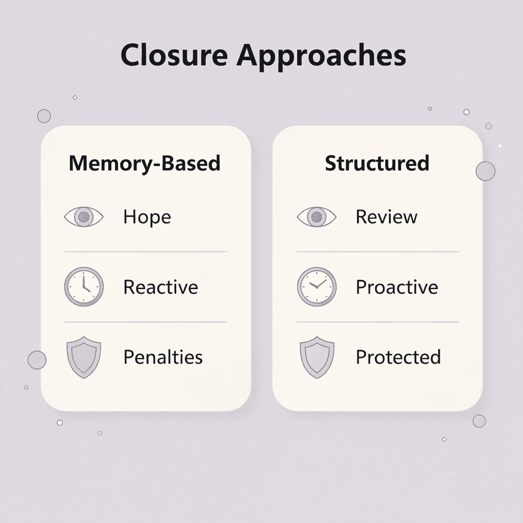 Comparison between memory-based and structured closure approaches - How Much Does It Cost To Close An LLC