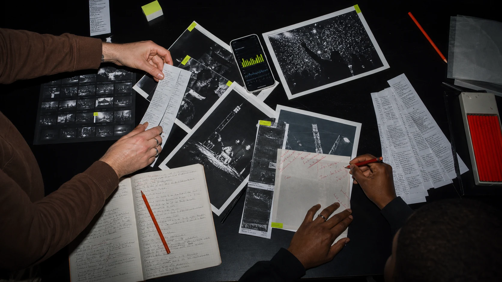 Creator intelligence being decoded across contact sheets