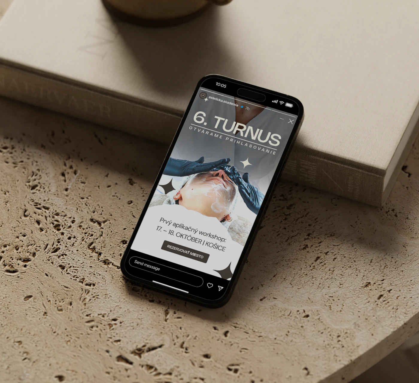 Mobile application UI design for Estetická Akadémia.
