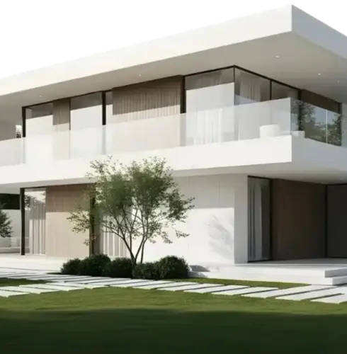 modern sculptural building with curved wooden exterior