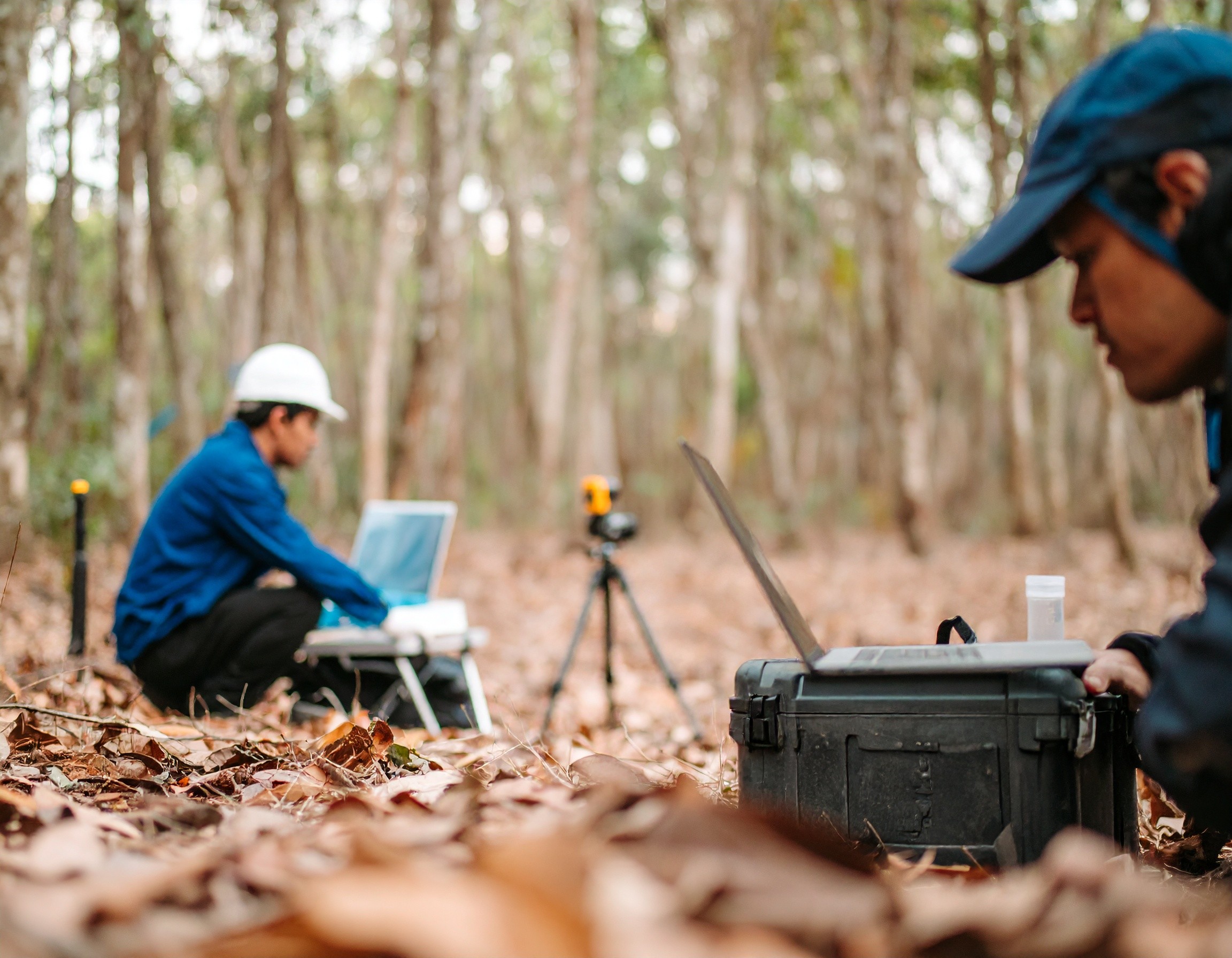 a pile of debris sitting on top of a dirt field