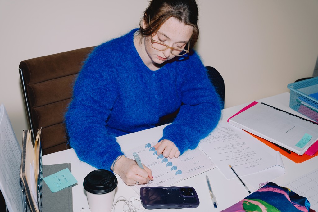 Reviewing a script.