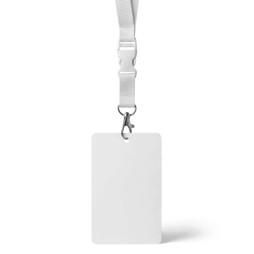 Vertical id card with buckle lanyard mockup