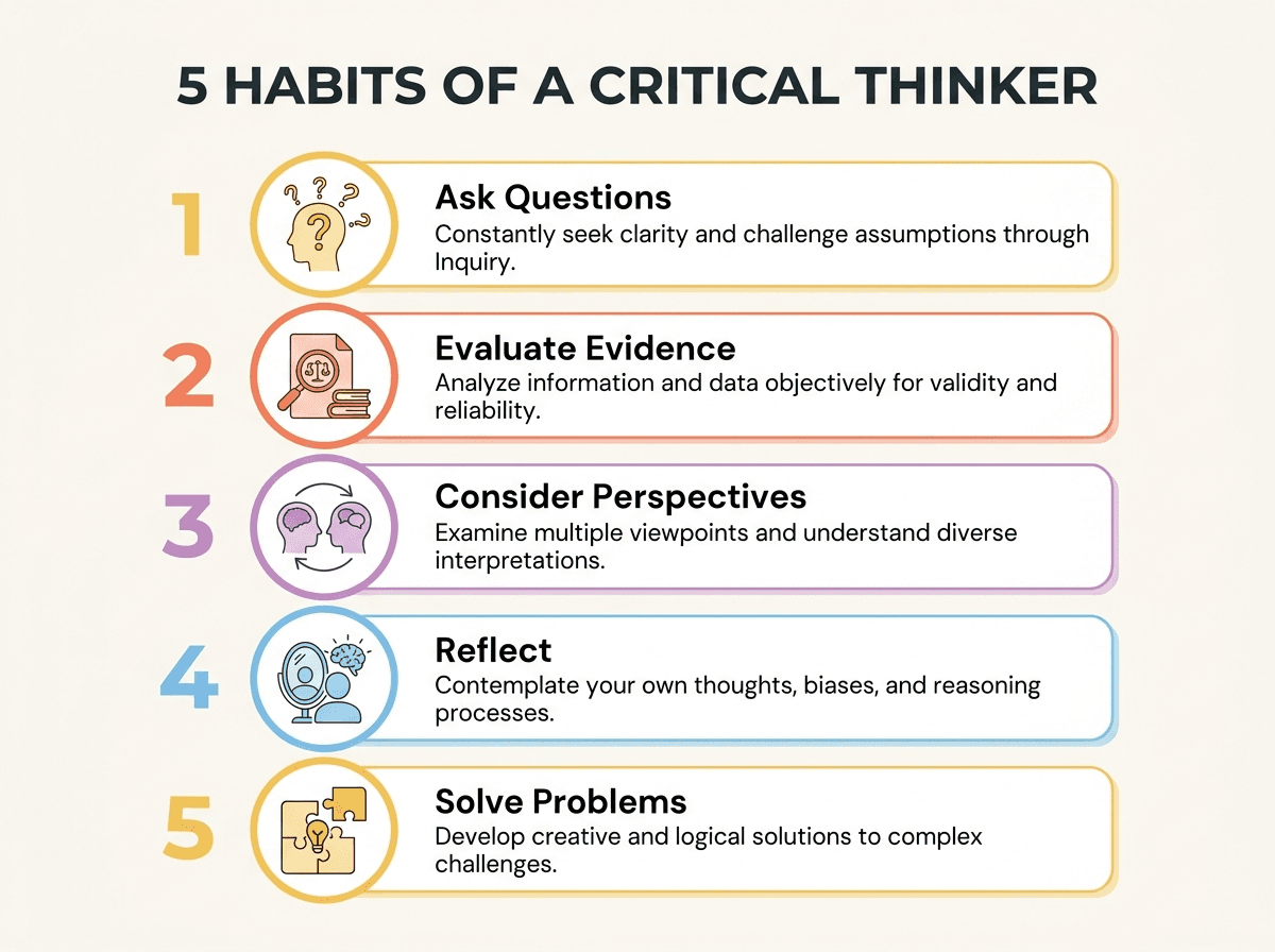 Infographic: five habits of a critical thinker