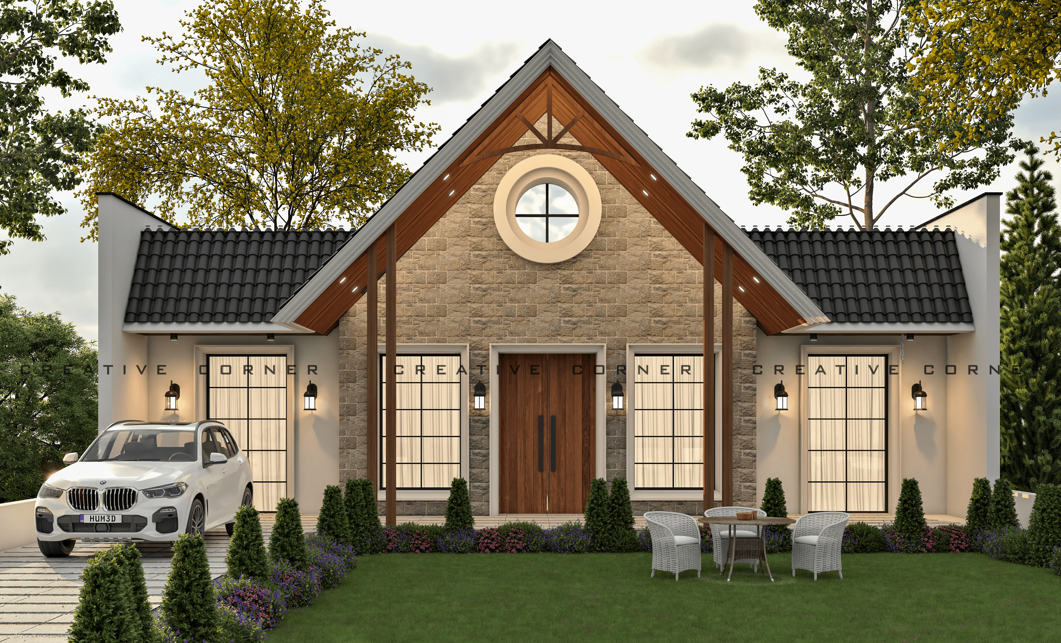 Contemporary wooden architecture featuring natural cedar cladding and floor-to-ceiling glazing