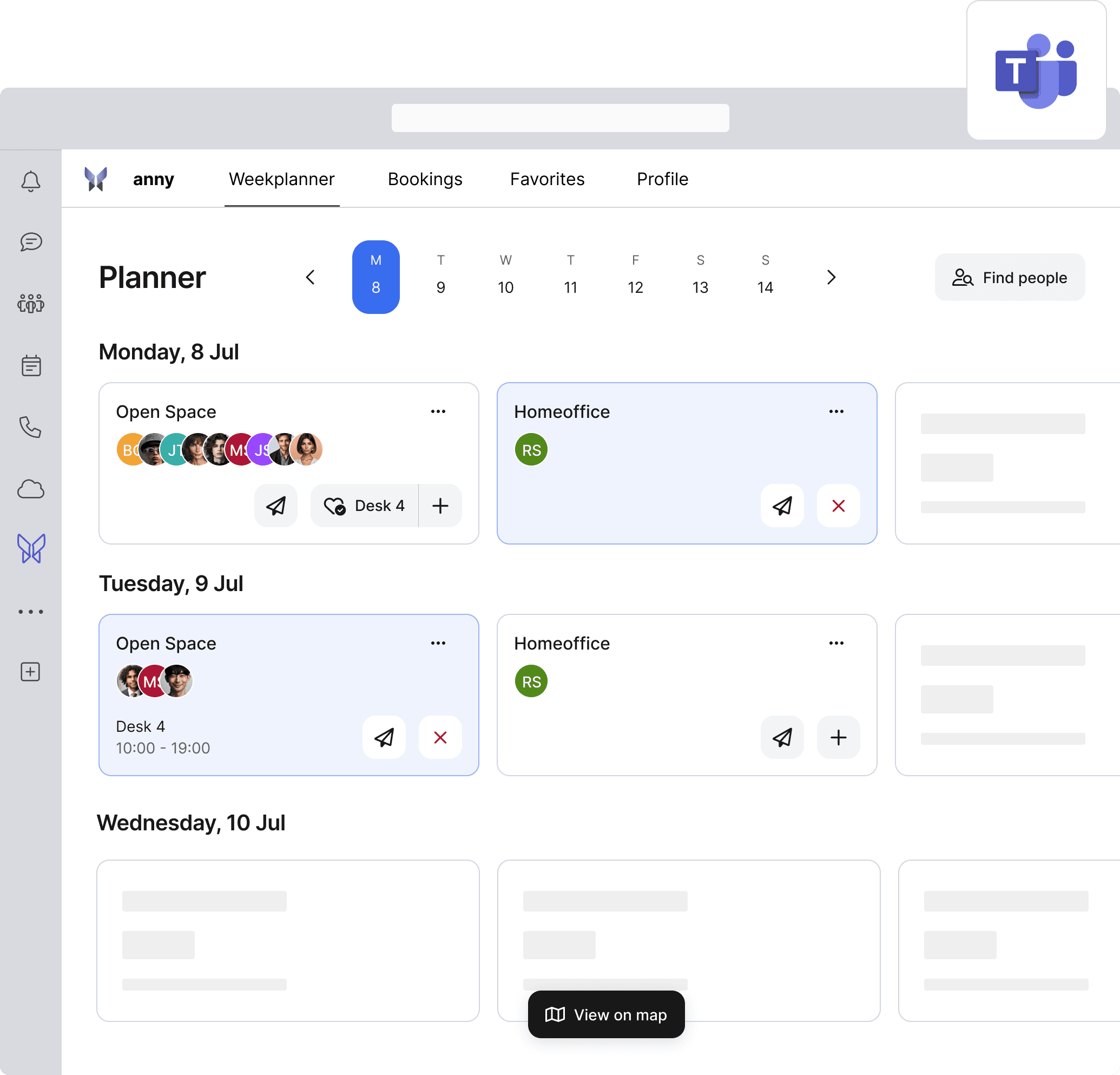 Office booking via MS Teams