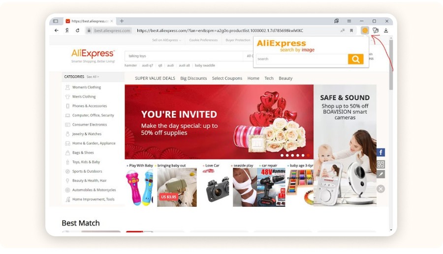 L’extension Chrome AliExpress Search by Image