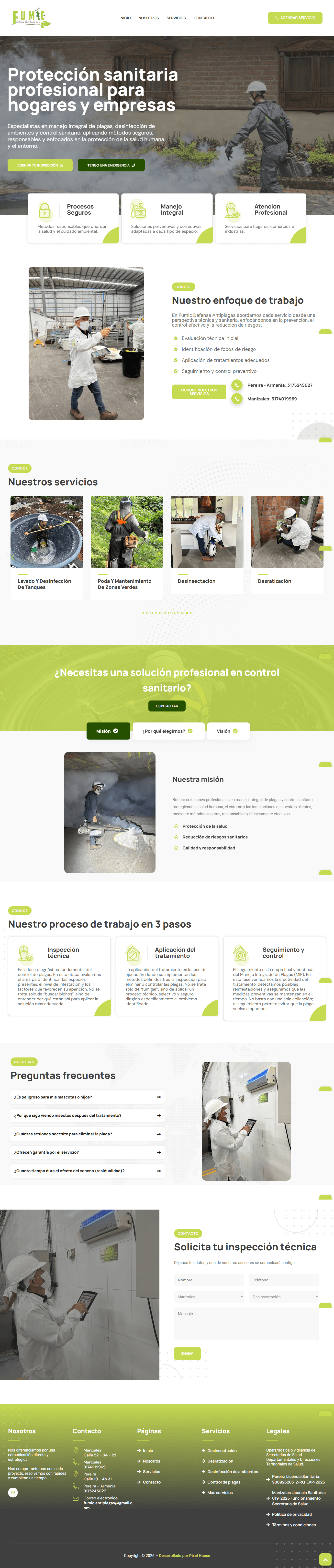 Web Fumigación Manizales