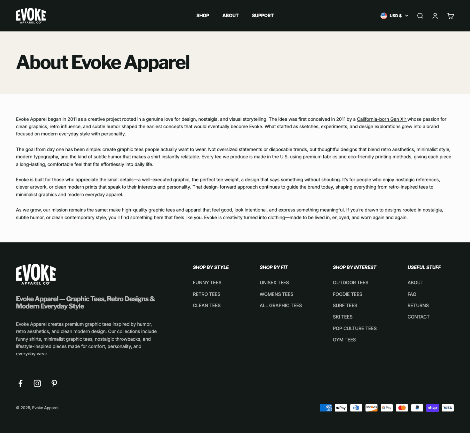 Evoke Apparel - About