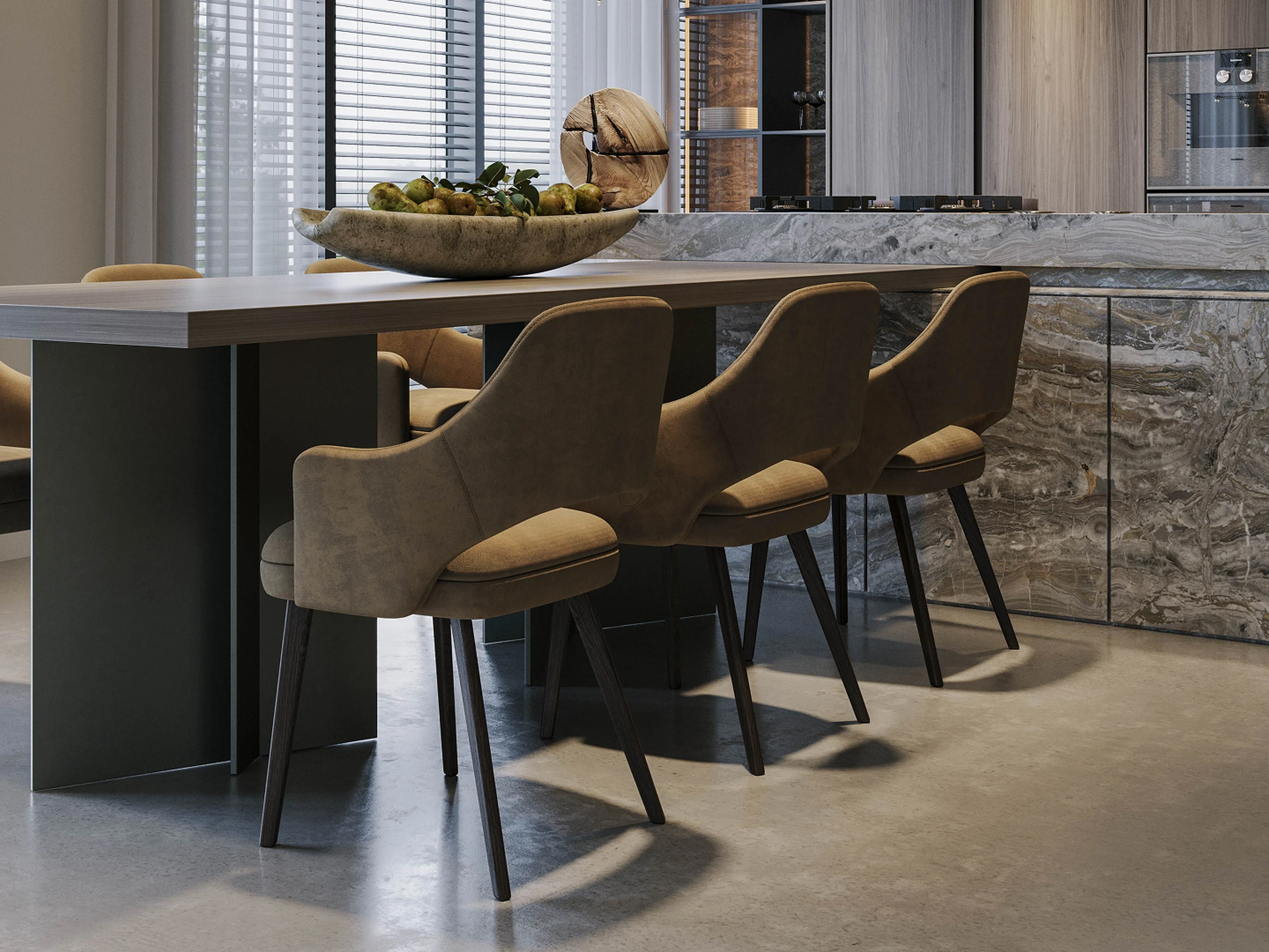 Cuisine — coin cuisson avec hotte discrète.