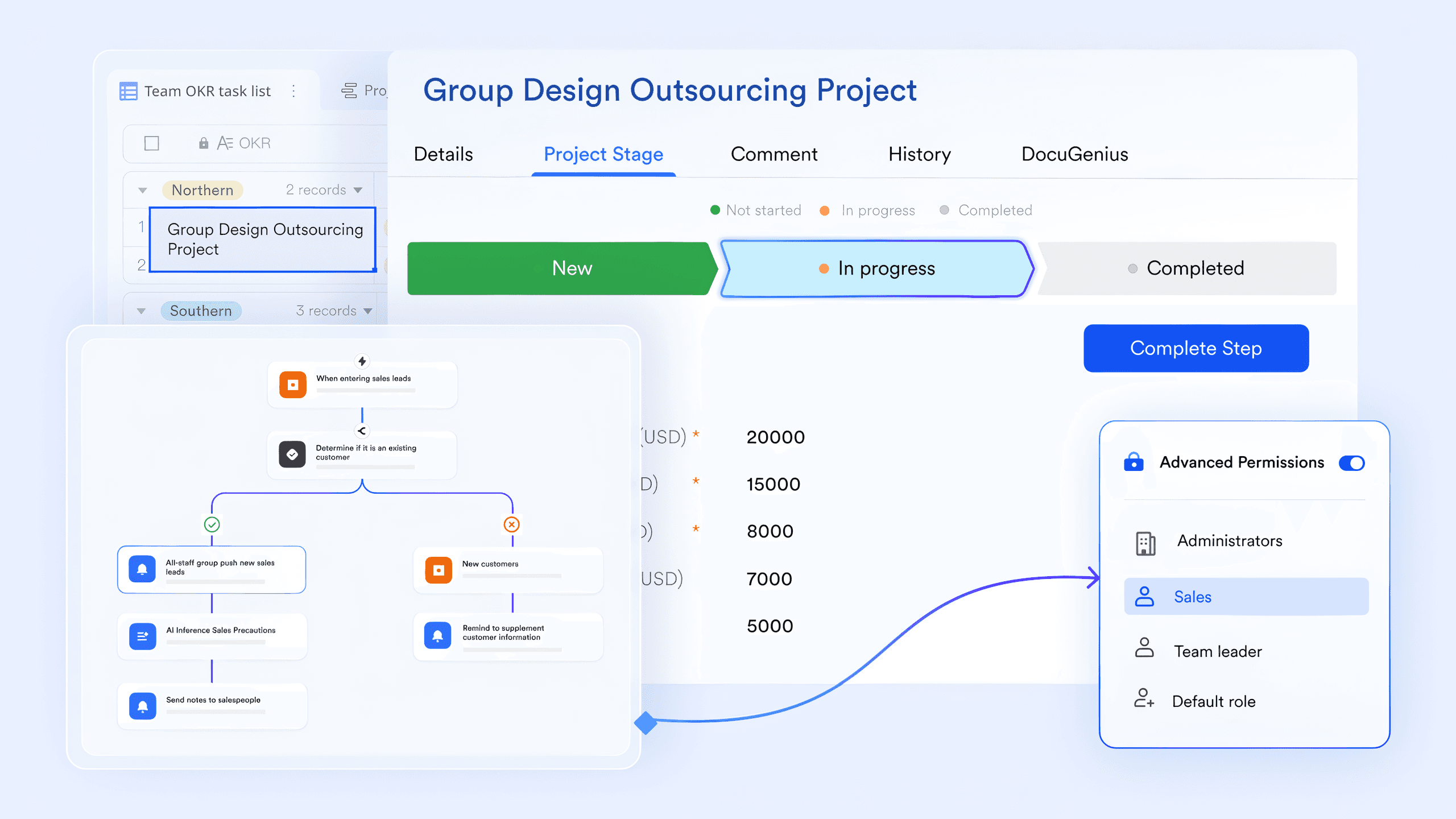 A team's custom application built with Lark Base
