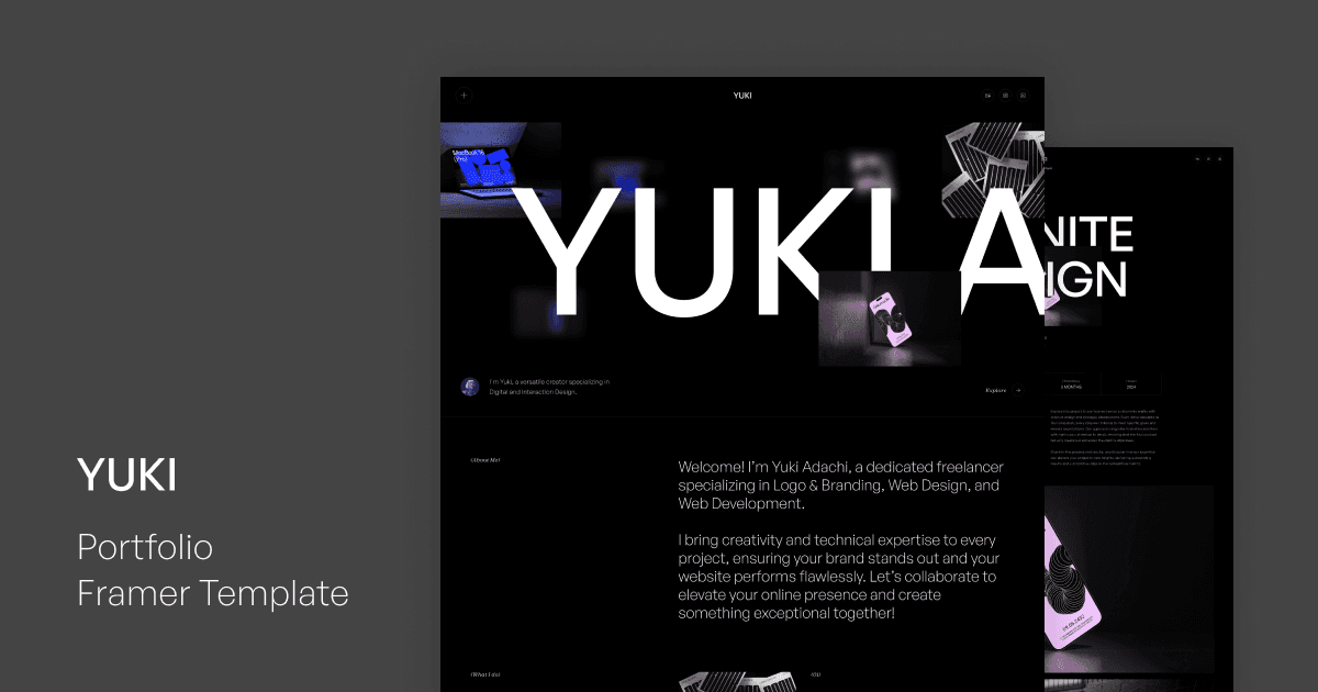 Yuki - Portfolio Framer Template