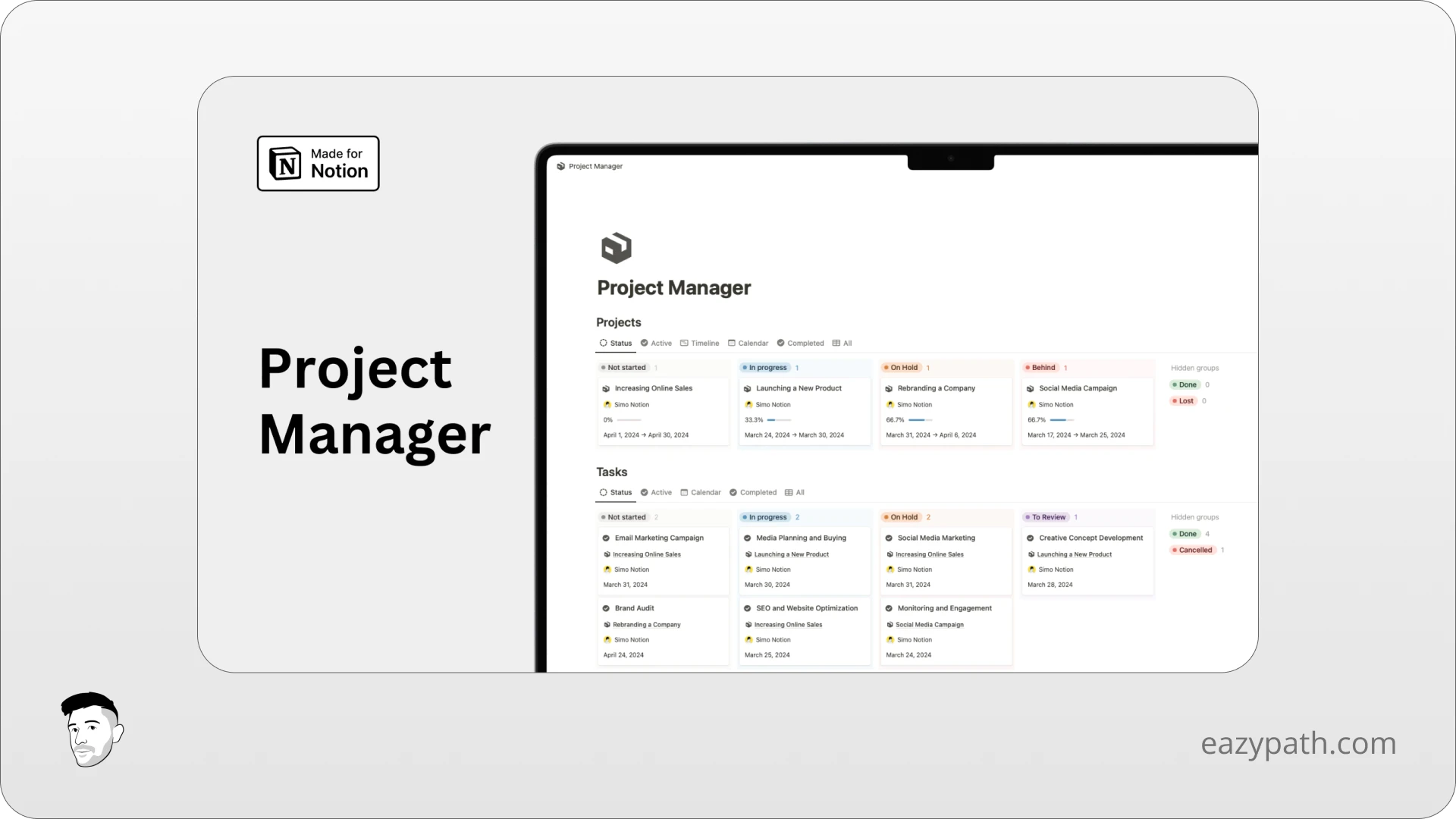 Free Projects Manager Notion Template