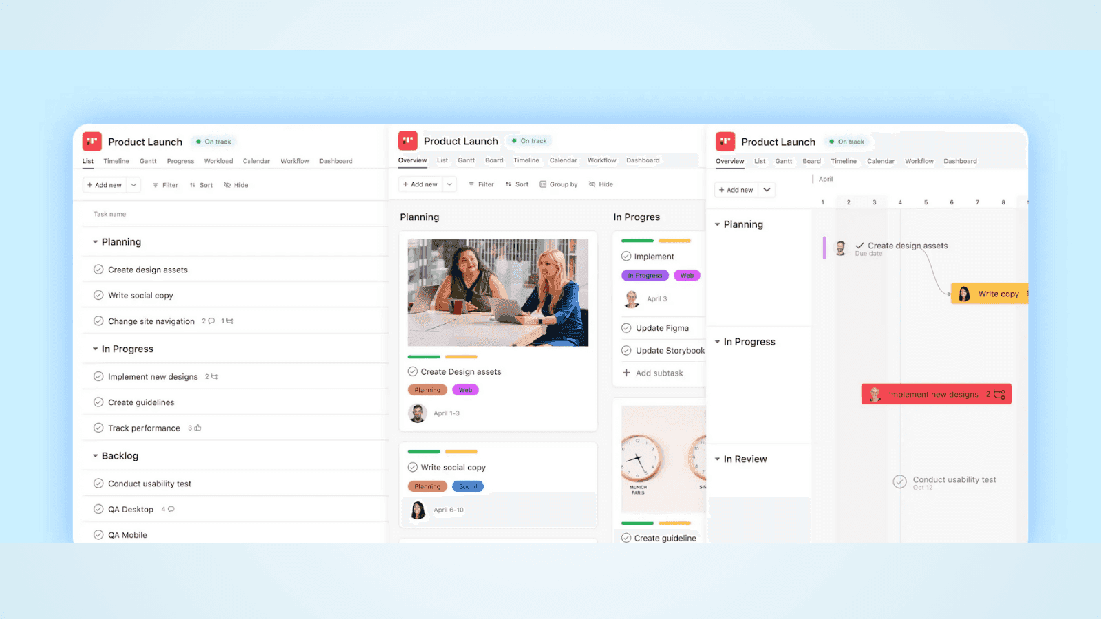 Asana’s dashboard