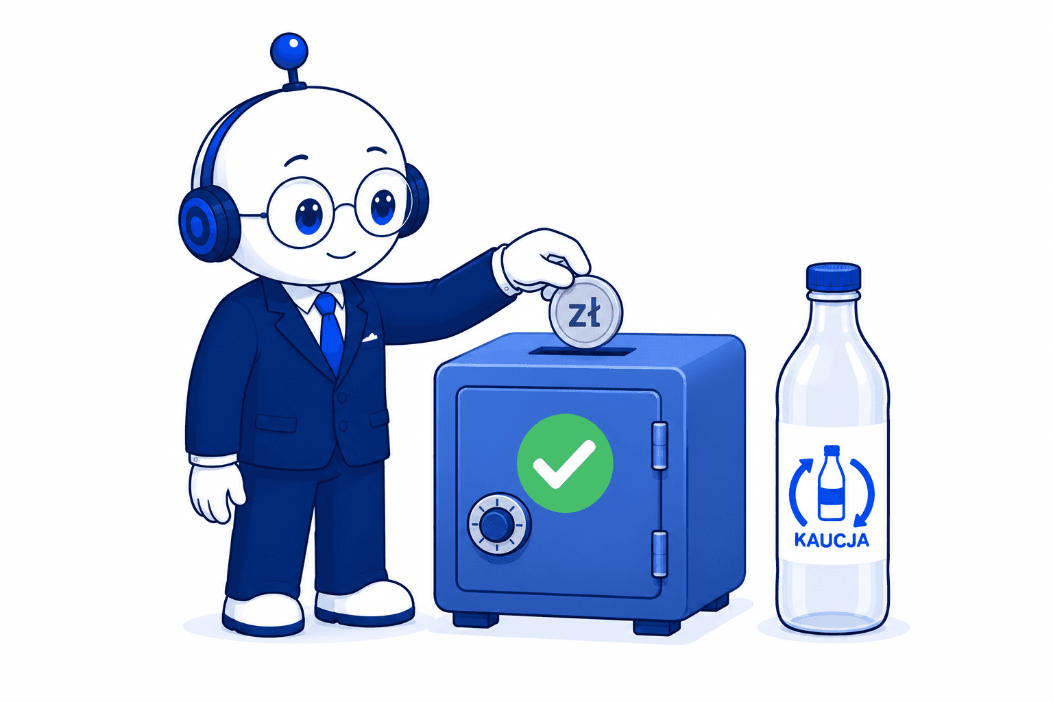 Księgobot pokazujący zwrotną kaucję niepodlegającą VAT.