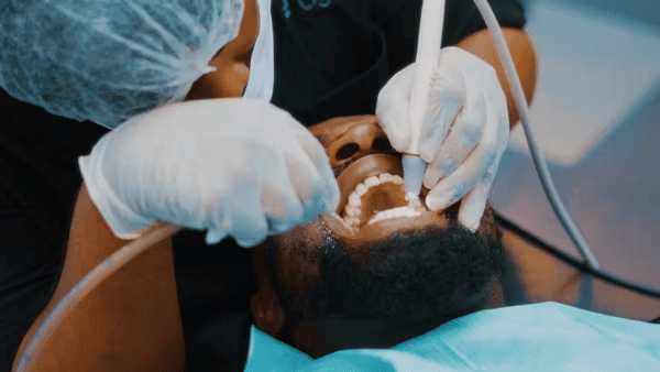 Frown Line Treatment Being Performed