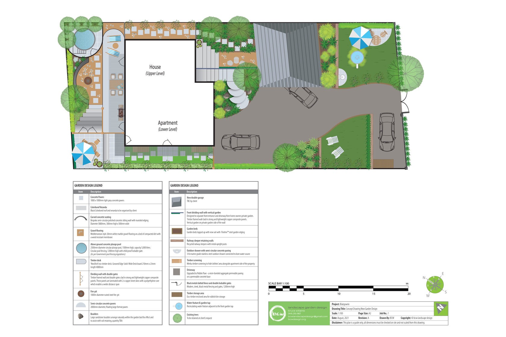 Concept drawing for the Blairgowrie garden design
