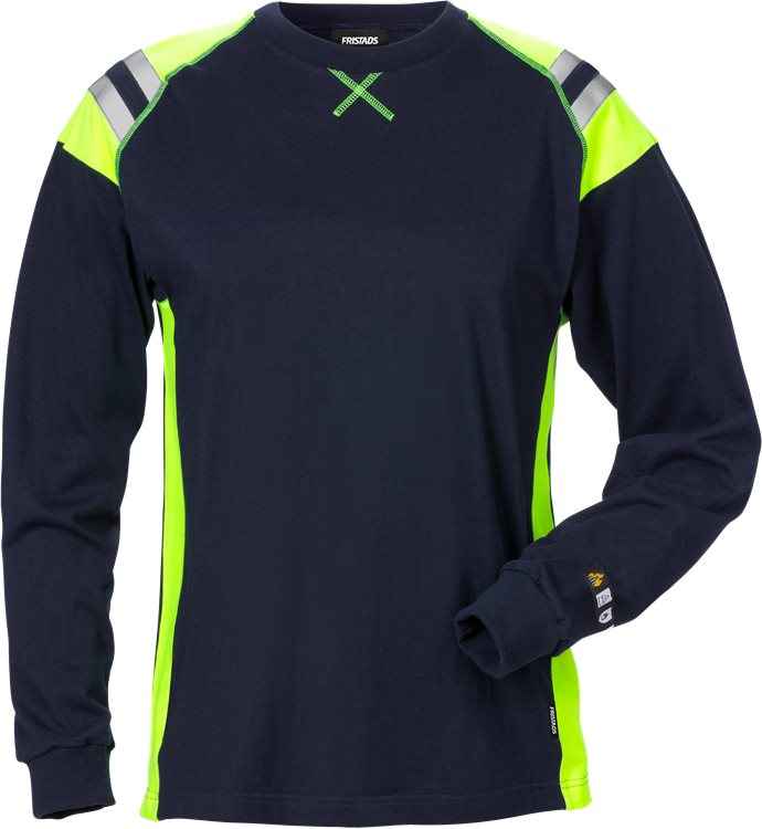 Printer werkjas voor dames bij Vanatex — FRISTADS Flamestat T-shirt lange mouwen dames 7098 TFLH