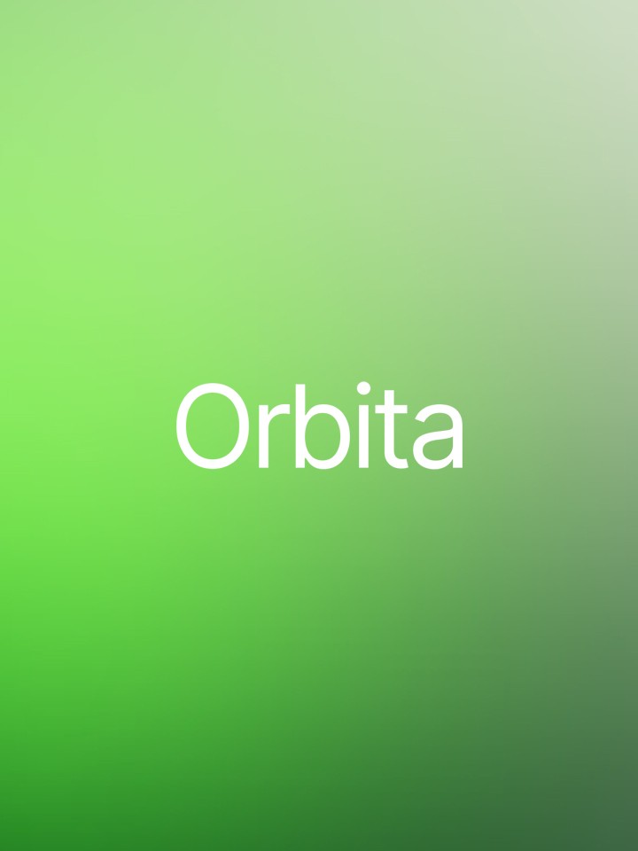 The word “Orbita” in white sans-serif type, centred on a vertical lime-to-forest green gradient with no other graphics.
