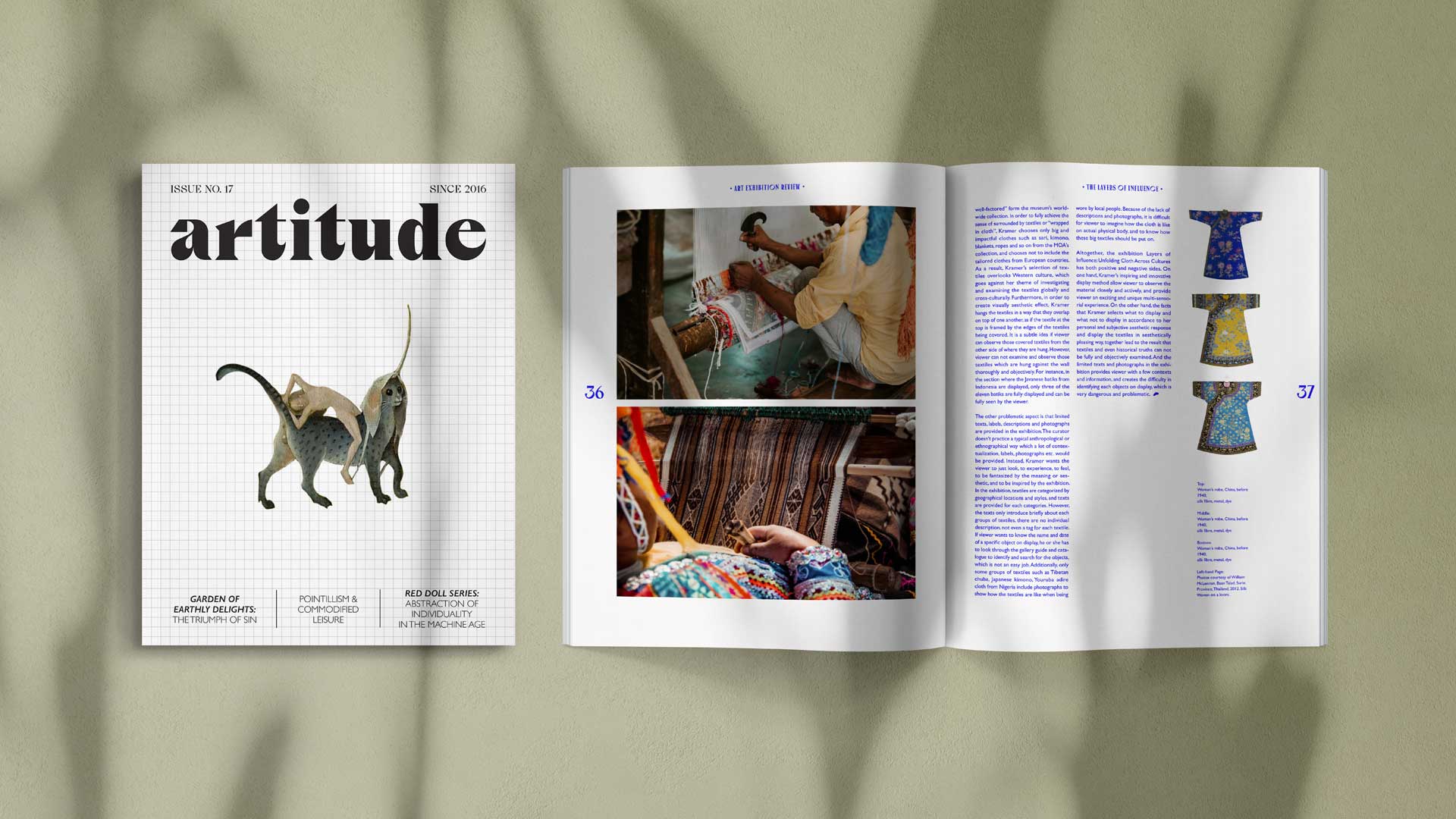 Wei Wei "artitude" magazine cover spread