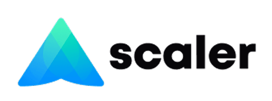 Scaler logo with a stylized blue and green triangle and the word