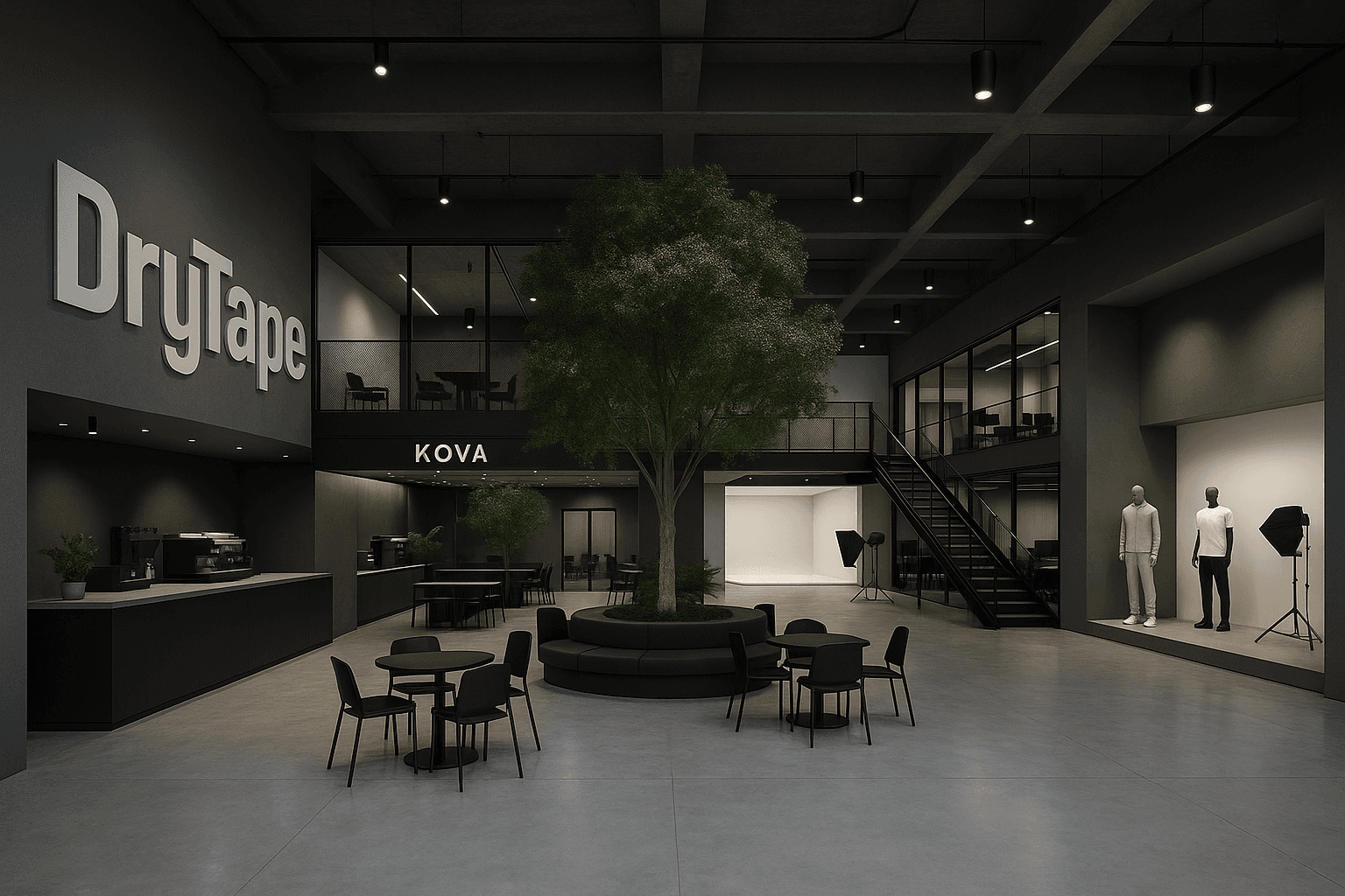 Modern red brick apartment or office building viewed from below against a blue sky, showcasing its geometric architecture with evenly spaced windows and balconies.