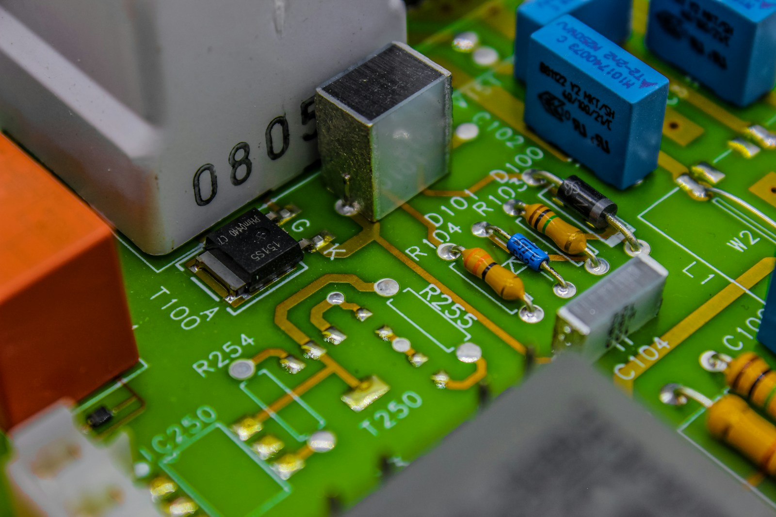 Macro view of electronic components