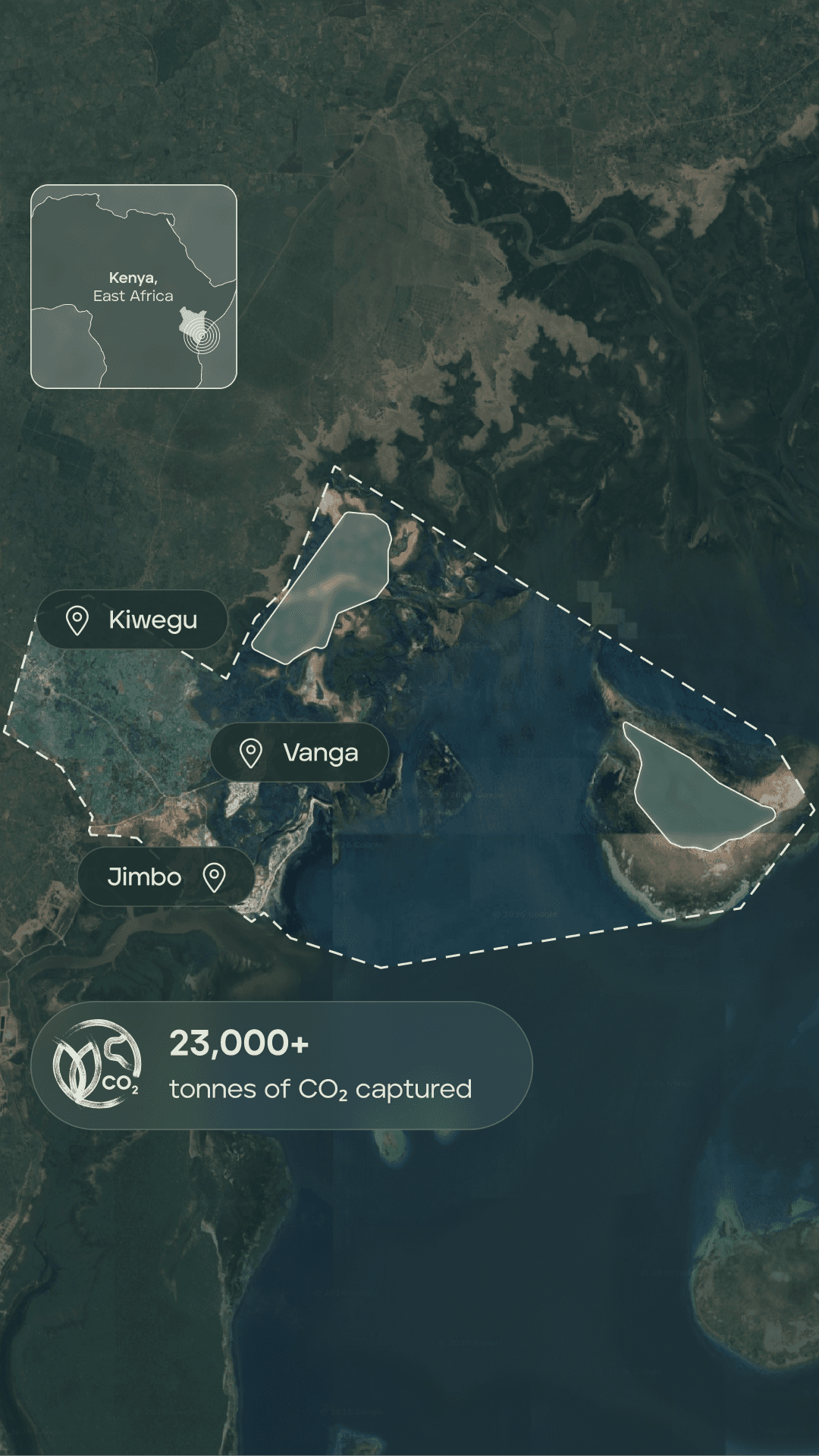 Map of Gazi bay, Kenya