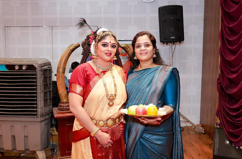 A dancer performing bharatanatyam