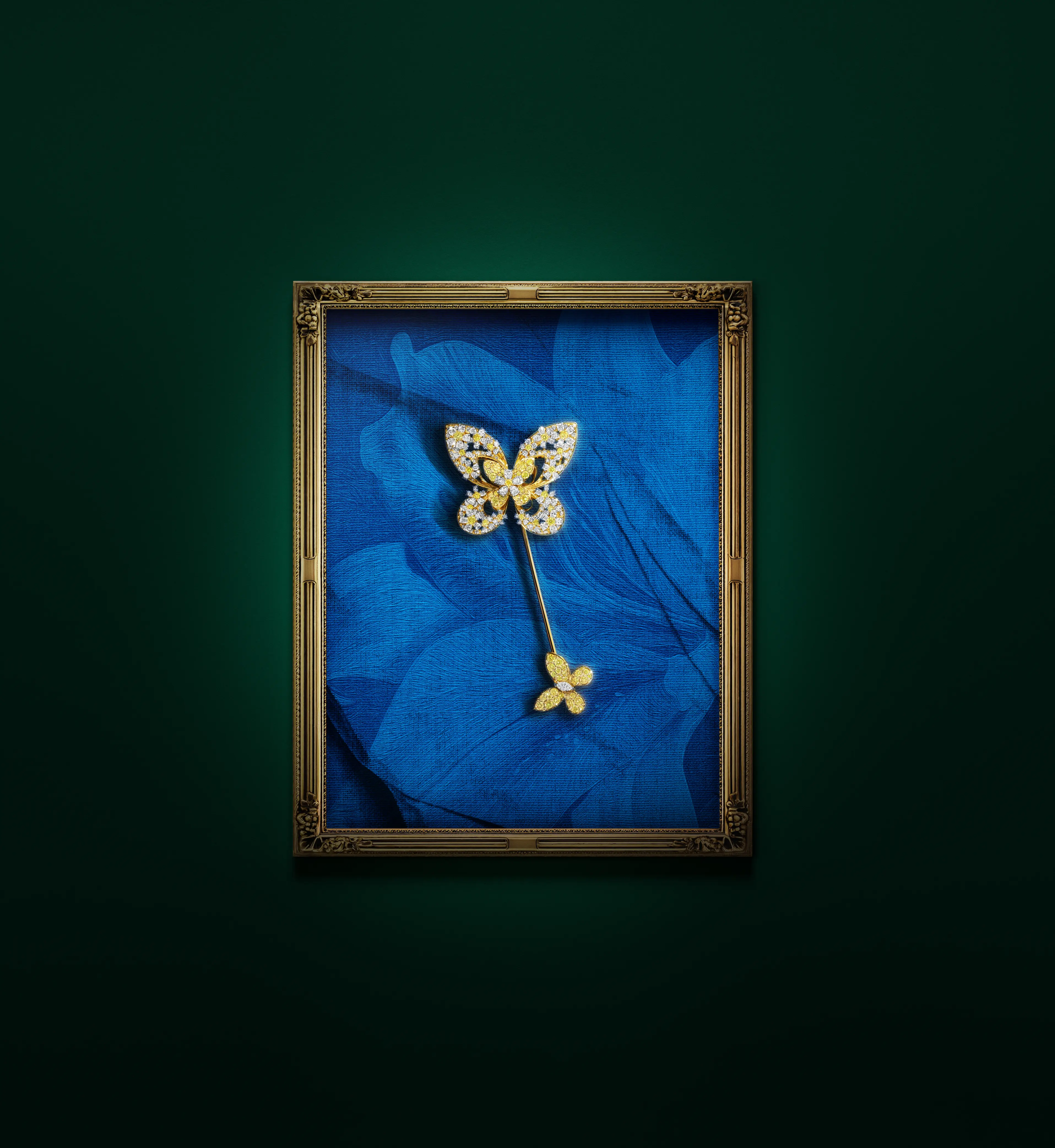 Graff Diamonds Brooch campaign post production by KINN Productions, London — luxury jewellery retouching, 3D compositing and colour grading.