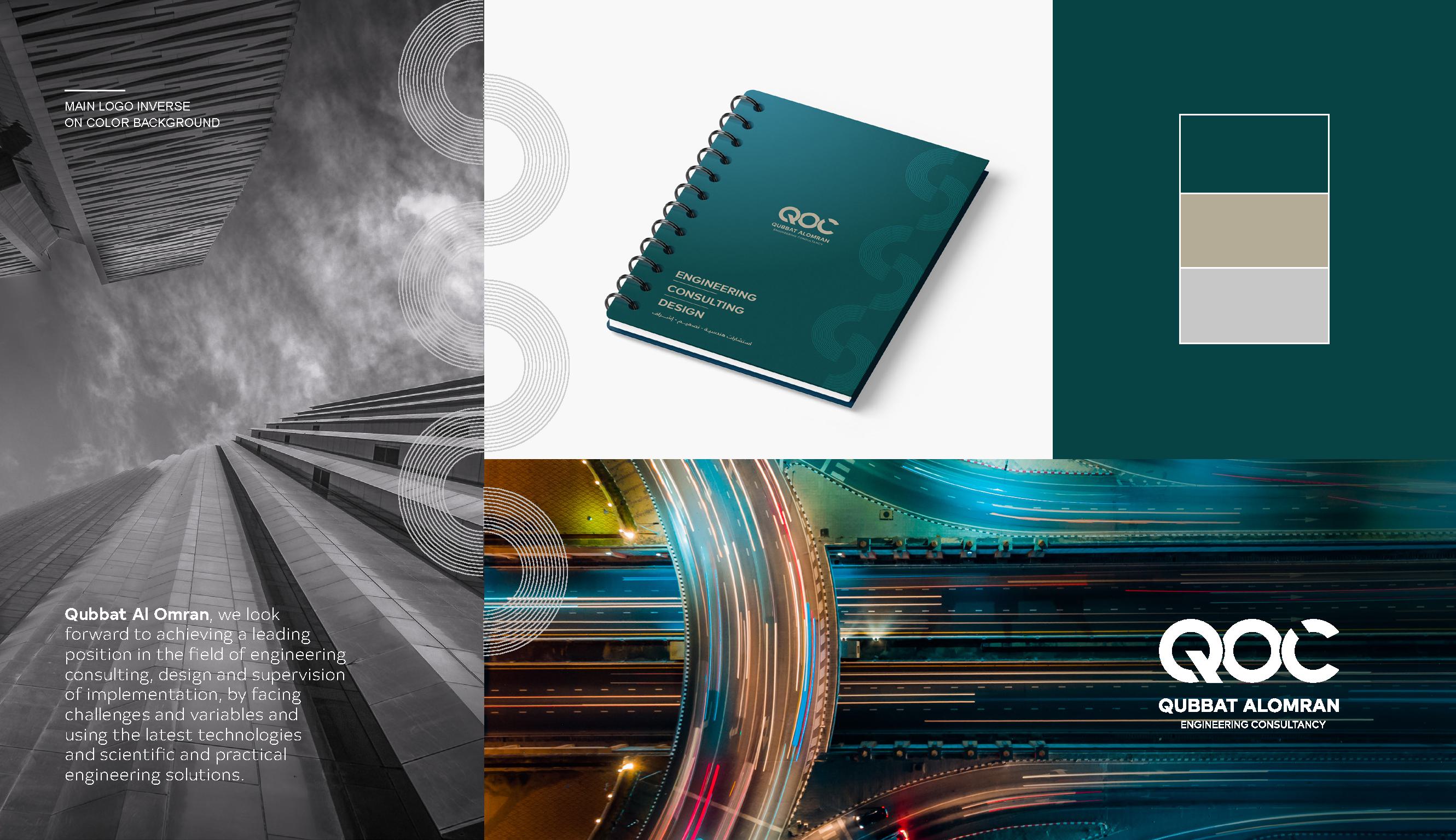 	Detailed brand guidelines developed for QOC's identity system