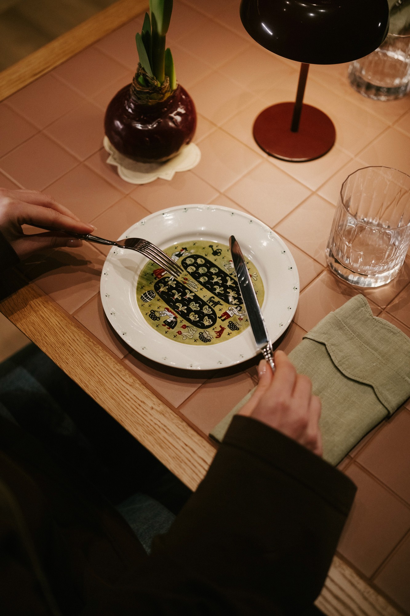 hands working with network cables