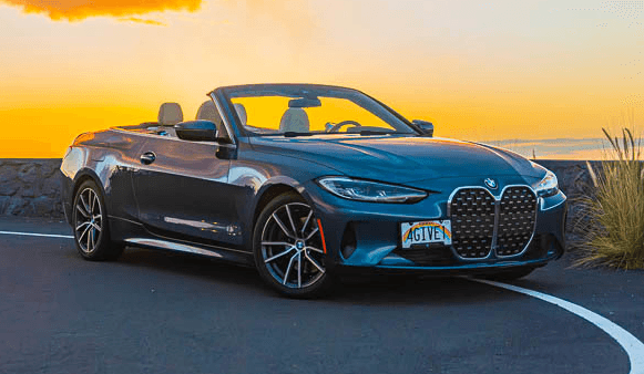 Blue BMW 430i for rent in Hawaii