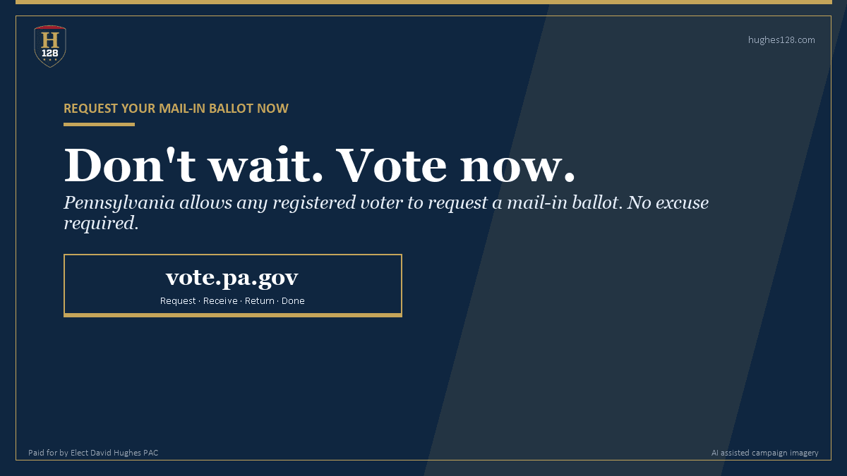 Mail-in ballot available for the May 19, 2026 Republican primary in PA's 128th District