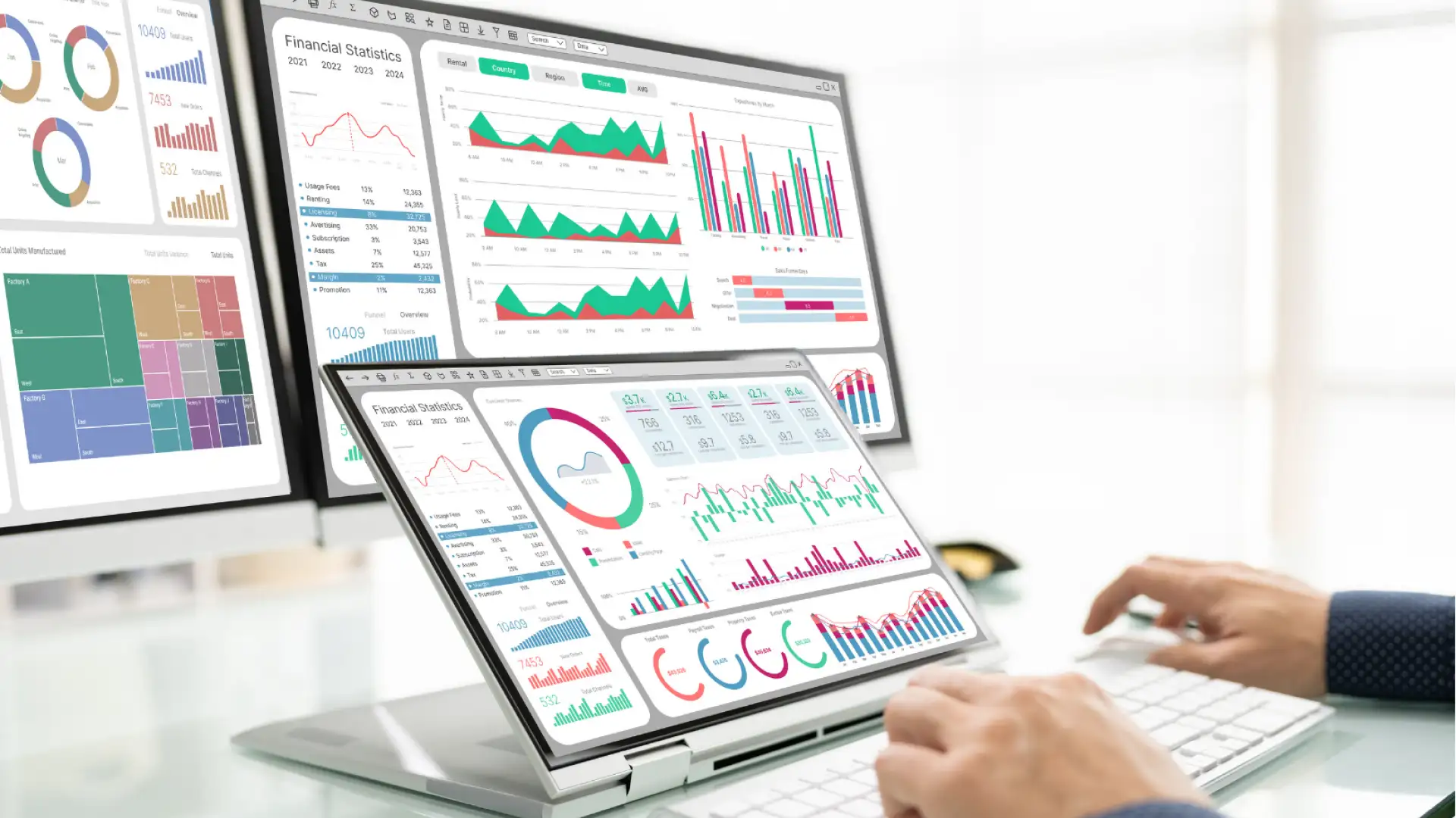 A marketer analyzes dashboards of TikTok's Q4 shopper personas and behavioral data to plan strategy.