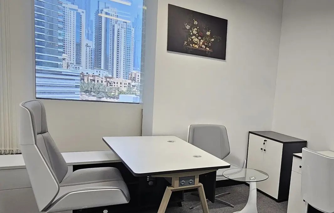 Bright, minimalist private office space in Westburry Tower, perfect for corporate executives and startups.