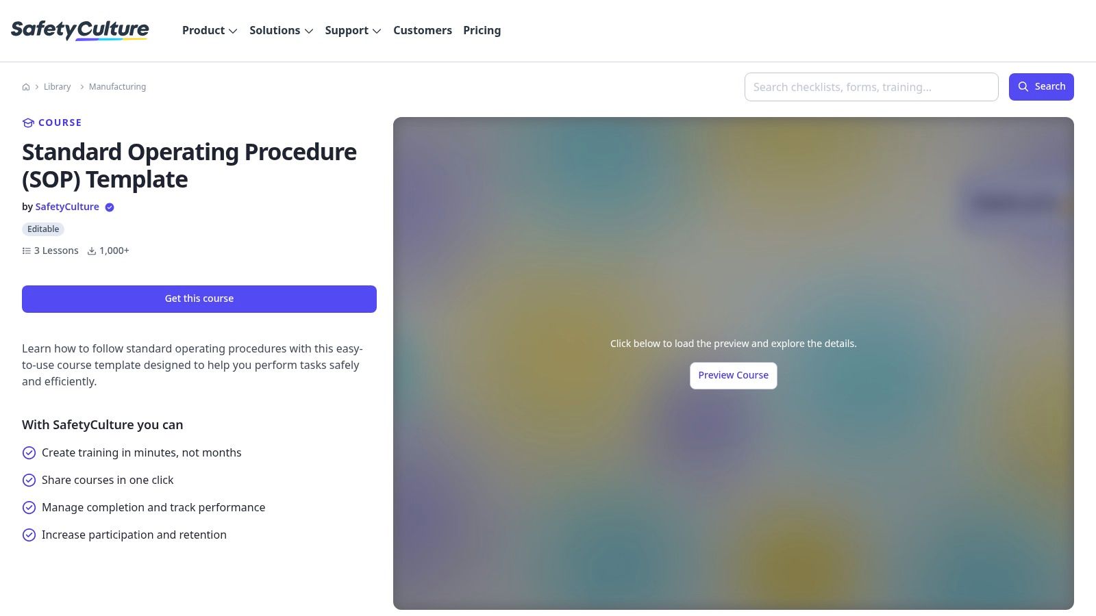SafetyCulture (SC Training) – SOP/Training Course Templates