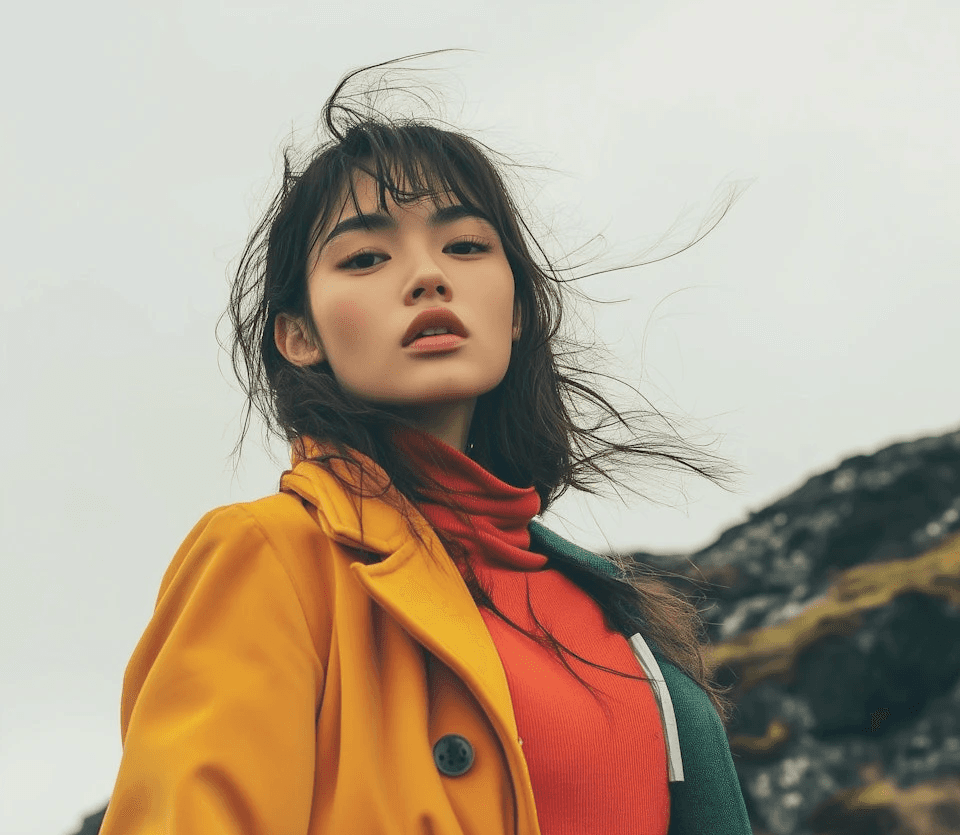 Stylish woman outdoors in coat