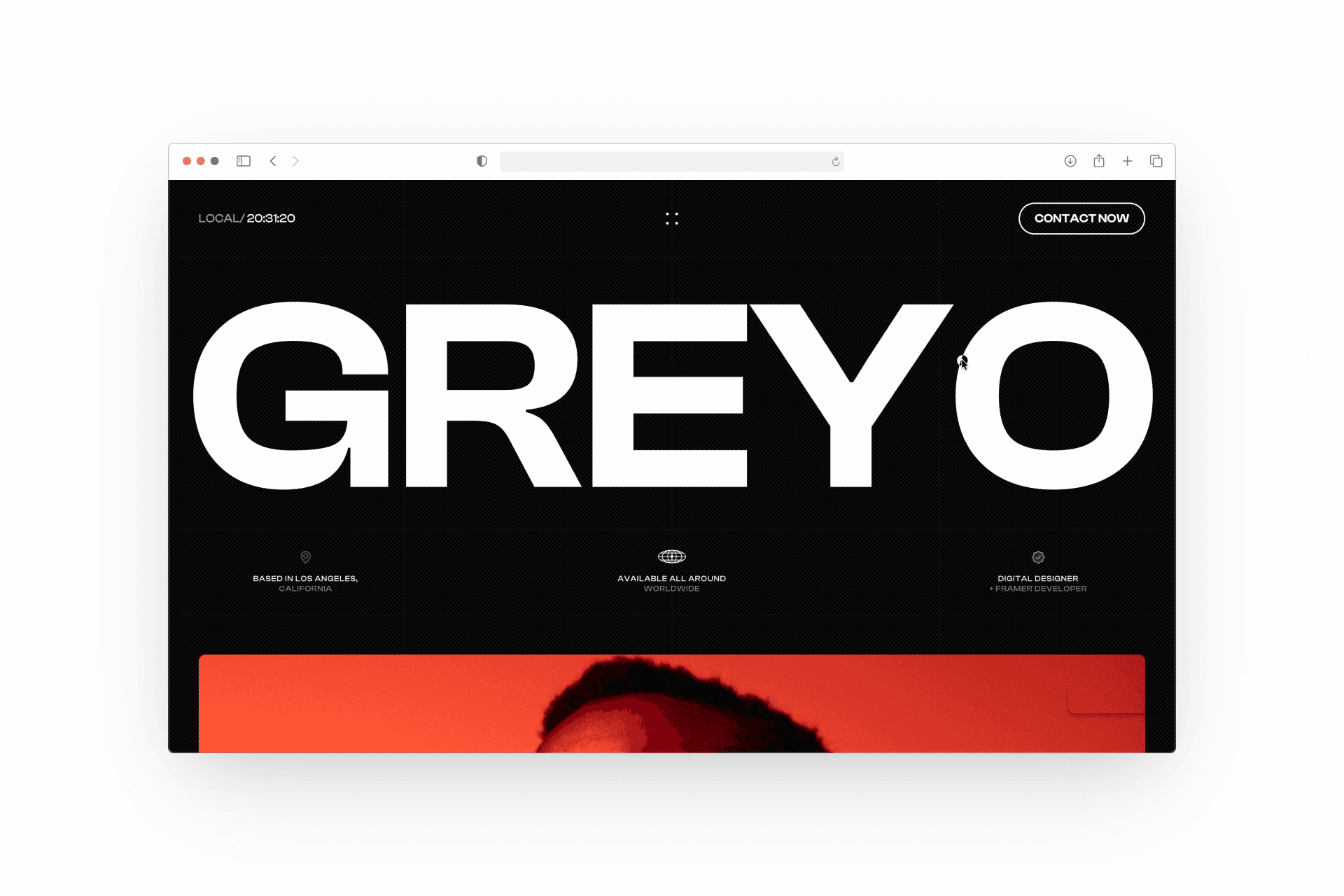 Port Framer template homepage hero section mockup