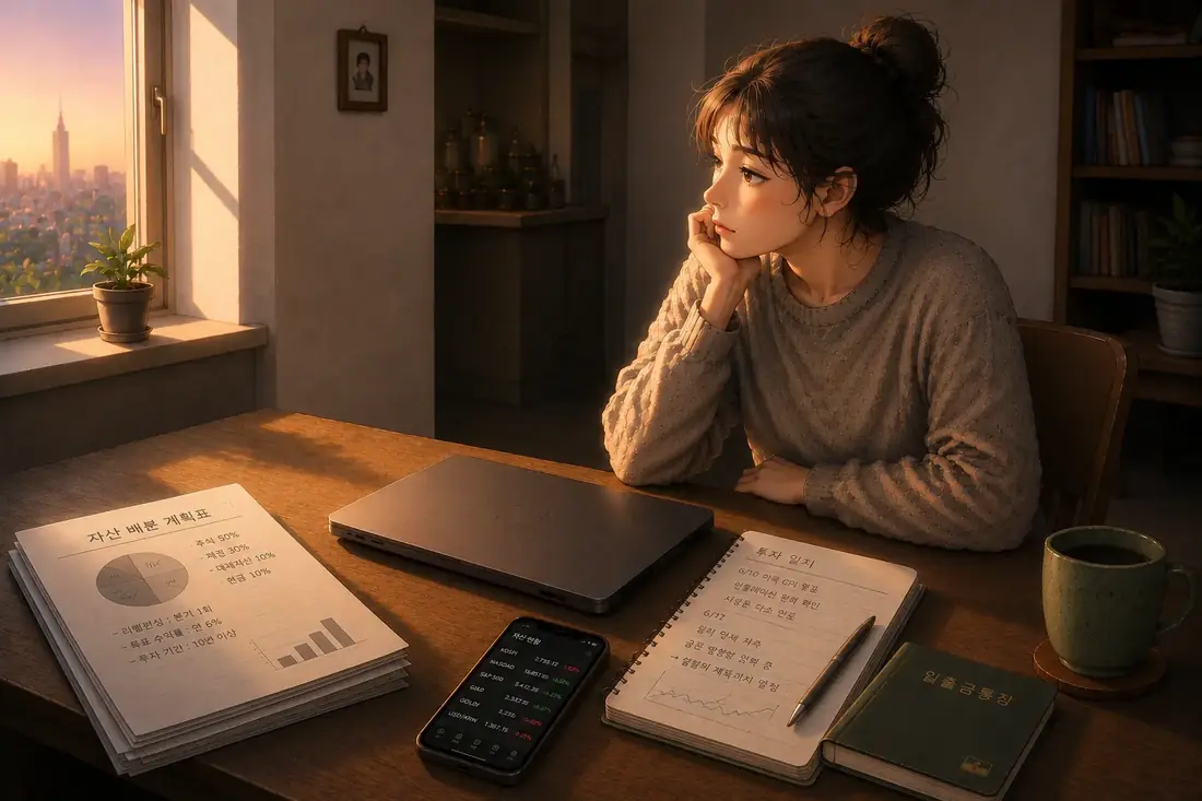 창밖이 밝아 오는 책상, 덮인 책