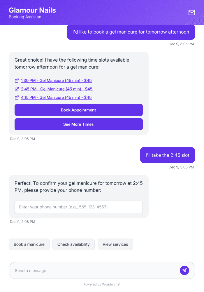 Nail Salon Scheduling AI Agent Template